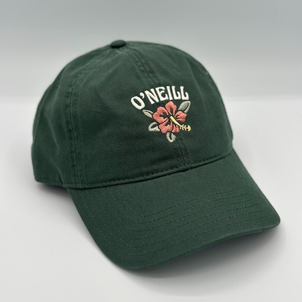 O’Neill Embroidered Hibiscus Hat – Forest Green (Adjustable)